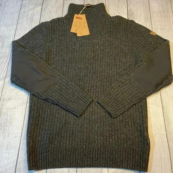 FJALLRAVEN OVIK HALF ZIP KNIT SWEATER MENS DARK GREY HUNTING HIKING OUTDOORS NWT - Picture 14 of 14